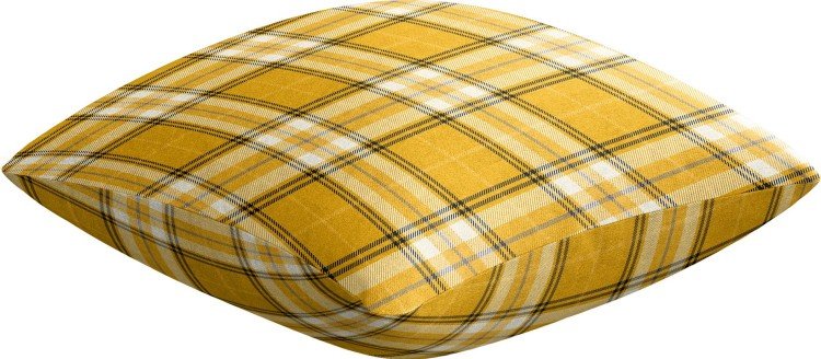 Подушка квадратная Cortin «Желто-горчичная клетка»